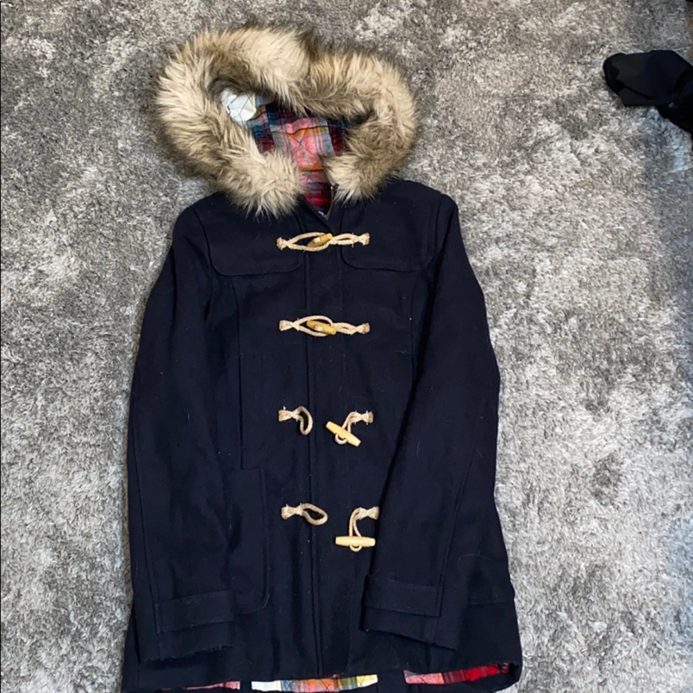 Fur hood coat